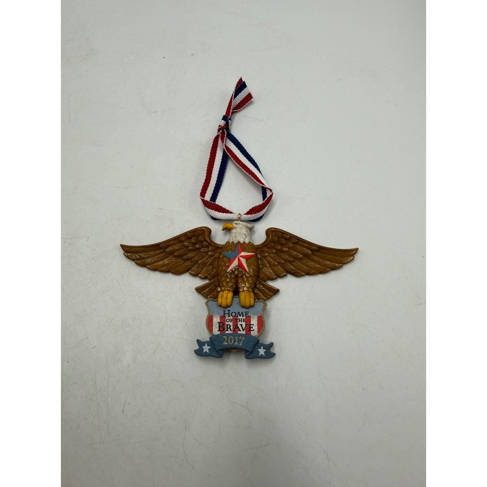 Hallmark Keepsake 2017 Home of the Brave Eagle Patriotic Christmas Ornament Box